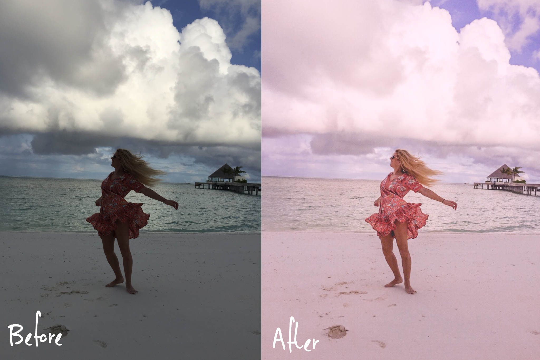 The Maldives Pastel Collection - Lightroom Presets Mobile - Vanilla Sky Dreaming